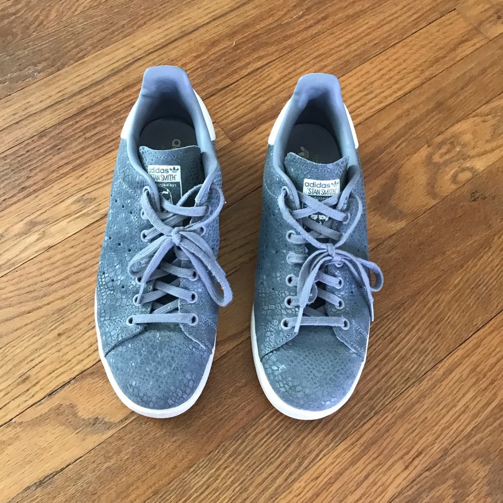 Adidas Stan Smith Grey Suede Snakeskin 9.5